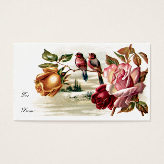 Vintage Bird-Rose-Giftmarke