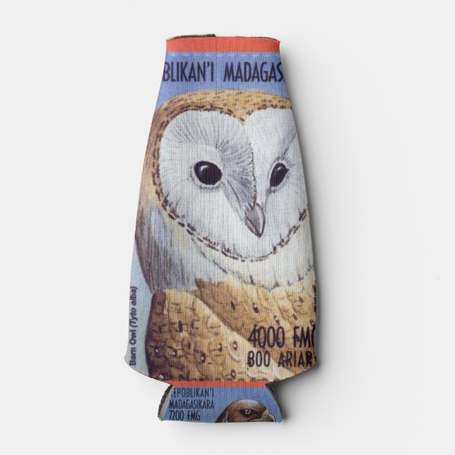 "Vintage Bird Stamps of Madagascar" Flaschenkühler (Vorderseite)