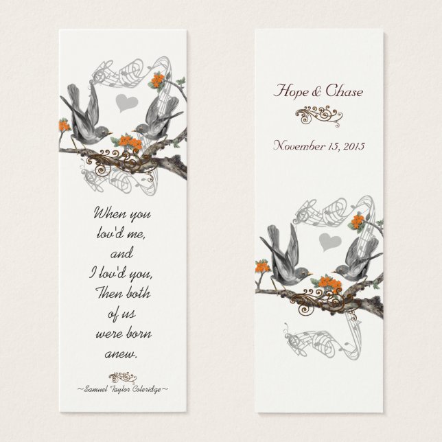 Vintage Bird-Wedding-Tags (Vorne & Hinten)