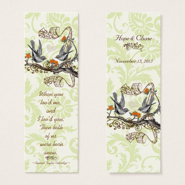 Vintage Bird-Wedding-Tags (Vorne & Hinten)