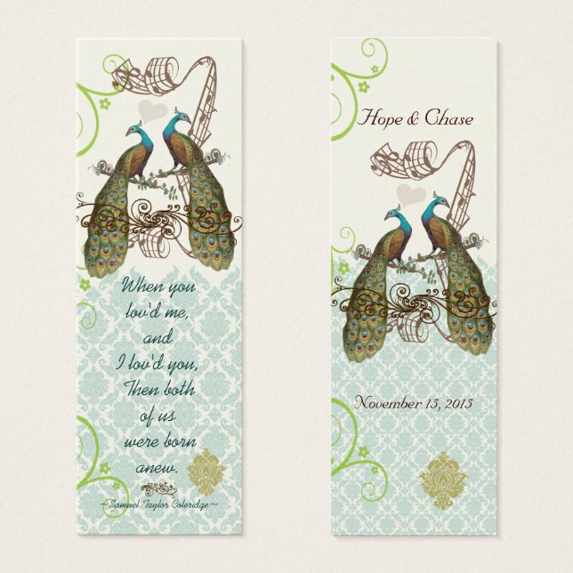 Vintage Bird-Wedding-Tags (Vorne & Hinten)