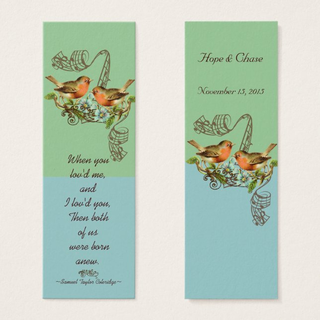 Vintage Bird-Wedding-Tags (Vorne & Hinten)