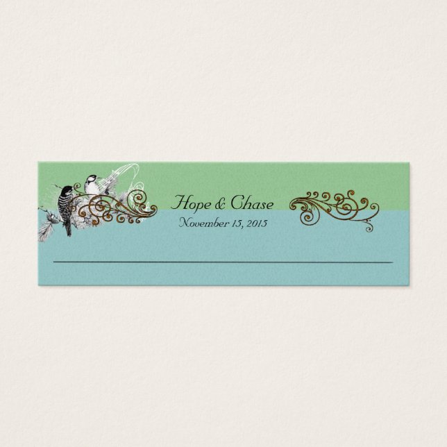 Vintage Bird-Wedding-Tags (Vorderseite)