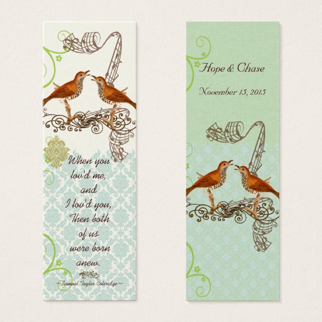 Vintage Bird-Wedding-Tags (Vorne & Hinten)