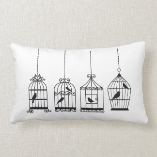 Vintage Birdcages mit niedlichen Vögeln Lendenkissen