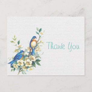 Vintage Birds Danke Ihnen Postkarte