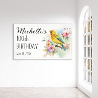 Vintage Birds Kanarische Blume 100. Geburtstag