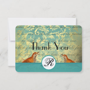 Vintage Birds Lagune Endivie Hochzeit Danke