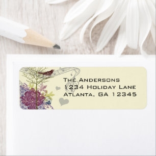Vintage Birds Musical Damask Winterbaum-Adresse