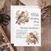 Vintage Birds Robin Redbreast 100. Geburtstag