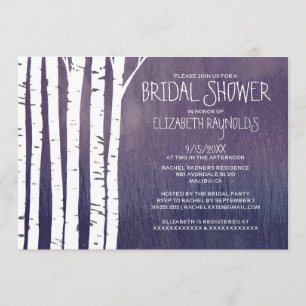 Vintage Birken-Baum-Brautparty-Einladungen Einladung