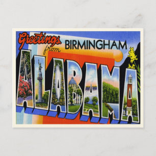 Vintage Birmingham Alabama Ankündigungspostkarte