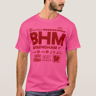 Vintage Birmingham BHM Flughafen-Code Reise Tag Re T-Shirt