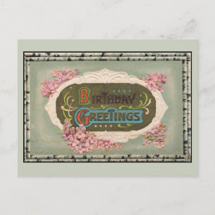 Vintage birthday greetings postkarte