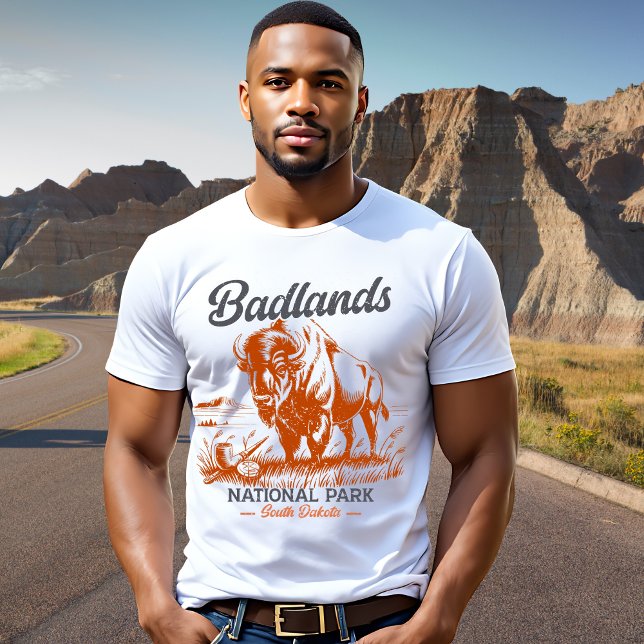 Vintage Bison Design – Badlands National Park  T-Shirt (Von Creator hochgeladen)