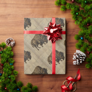 Vintage Bison Geschenkpapier