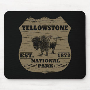 Vintage-Bison Yellowstone-Nationalpark Mousepad