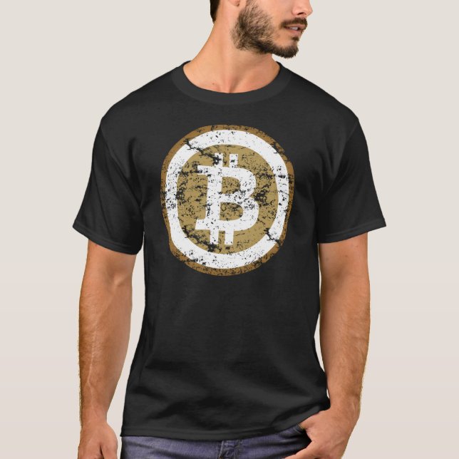 Vintage Bitcoin (Faded) Graphic Print T-Shirt (Vorderseite)
