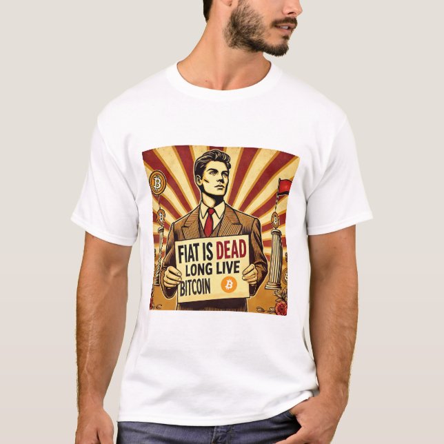 Vintage Bitcoin-Werbung Kryptowährung T-Shirt (Vorderseite)