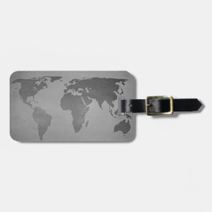 Vintage black and white world map gepäckanhänger