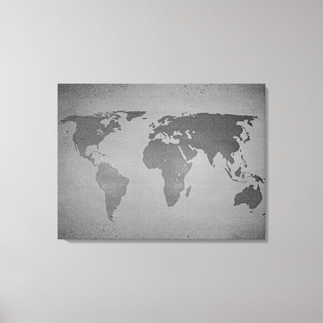 Vintage black and white world map leinwanddruck (Vorderseite)