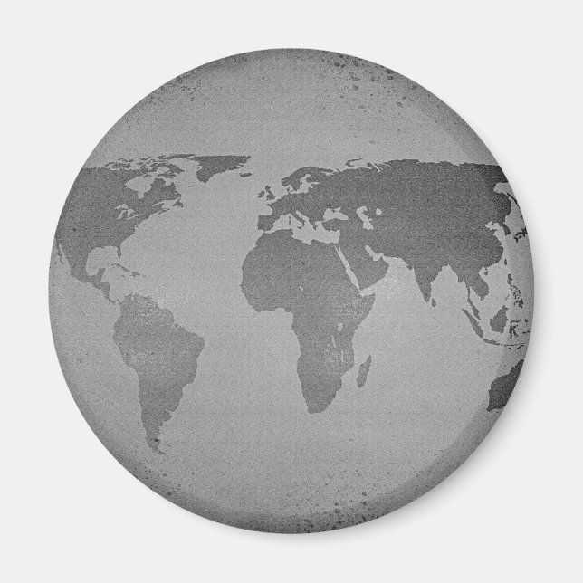 Vintage black and white world map magnet (Vorne)