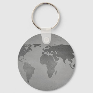 Vintage black and white world map schlüsselanhänger