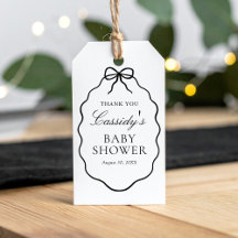 Vintage Black Bow Girl Baby Shower