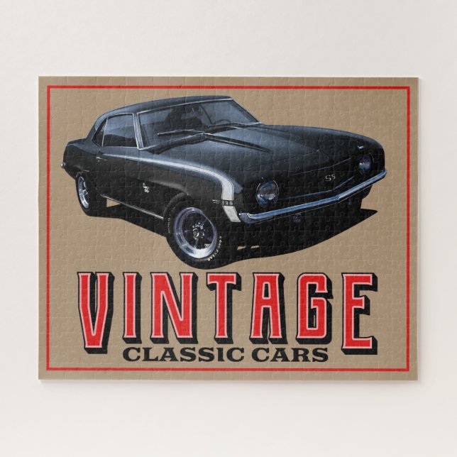 Vintage Black Camaro Puzzle (Horizontal)