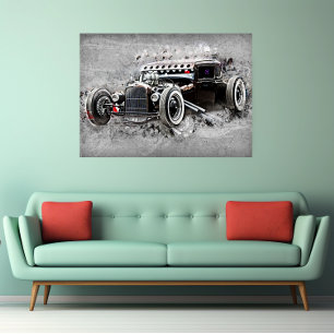 Vintage Black Car Timeless Automobile Art Poster