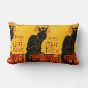 Vintage Black Cat Art Nouveau Chat Noir Steinlen Lendenkissen