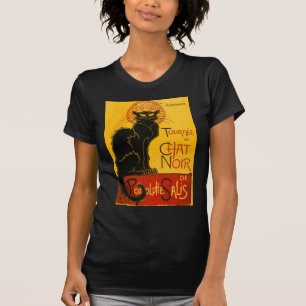 Vintage Black Cat Art Nouveau Chat Noir Steinlen T-Shirt