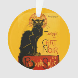 Vintage Black Cat Art Nouveau Paris Süße Chat Noir Ornament