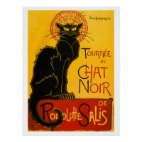 Vintage Black Cat Art Nouveau Paris Süße Chat Noir
