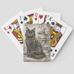 Vintage Black Cat Halloween Spielkarten