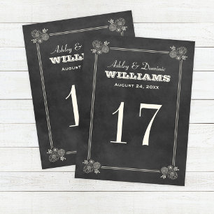 Vintage Black Chalkboard Hochzeitsstimmung Tischnu Postkarte