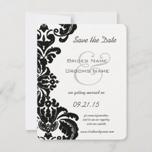 Vintage Black Damask Hochzeit Save the Date