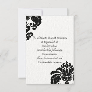 Vintage Black Damask Hochzeitskarten Einladung