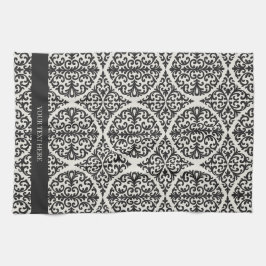 Vintage Black Damask Kitchen Design Geschirrtuch