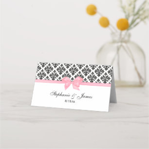 Vintage Black DIY Damask DIY Bow Color-Escortkarte Platzkarte