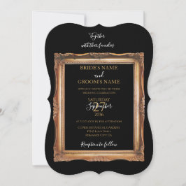 Vintage Black & Gold-Hochzeit Einladung