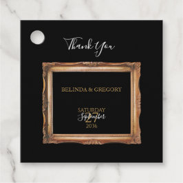 Vintage Black & Gold-Hochzeit Geschenkanhänger