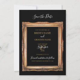 Vintage Black & Gold-Hochzeit Save The Date