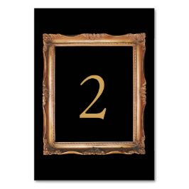 Vintage Black & Gold-Hochzeit Tischnummer