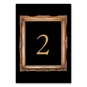 Vintage Black & Gold-Hochzeit Tischnummer