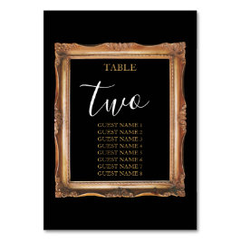 Vintage Black & Gold-Hochzeit Tischnummer