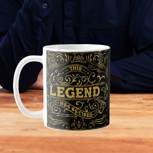 Vintage Black-Gold-Legende Kaffeetasse