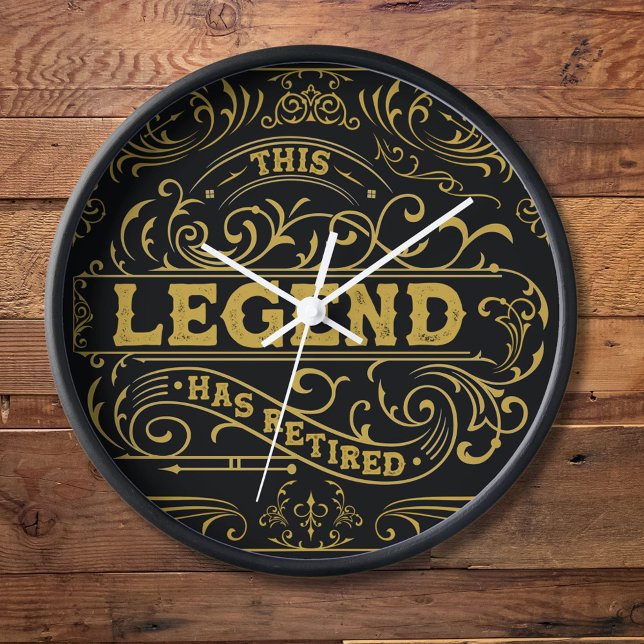 Vintage Black-Gold-Legende Uhr (In situ wall)