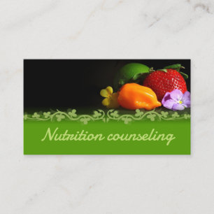 Vintage Black & Green Healthy Life/Nutrition Card Visitenkarte