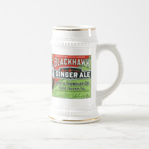 Vintage Black Hawk Ginger Ale Krug Bierglas